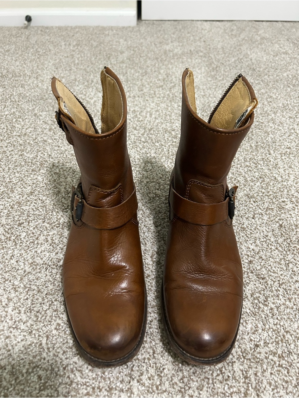 Frye Women’s Brown Leather Harness Boots- Size 10, Standard Width